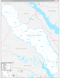 King and QueenCounty, VA Wall Map Premium Style 2024